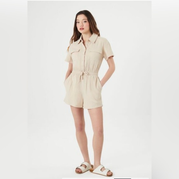 😎 Forever 21 Gauze Tie-Waist Romper - Picture 4 of 9